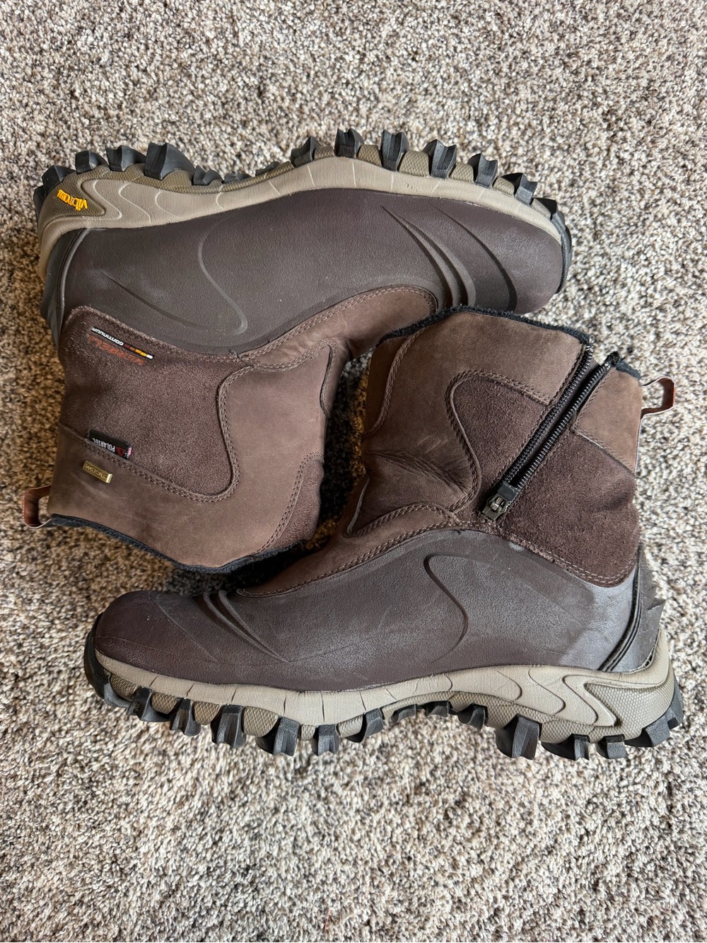 Merrell Men's Dark Brown Waterproof Zip-up Winter Boots